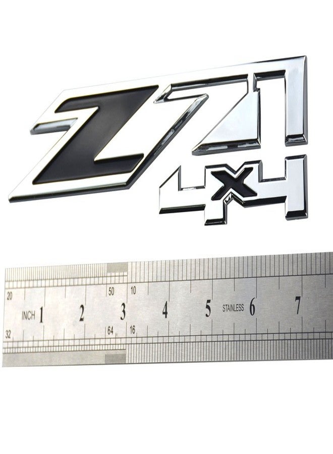 Aimoll 2pcs Z71 4x4 Emblems Replacement for GMC Chevy Silverado Sierra Tahoe Suburban New 1500 2500 3500 Decal (Chrome Black1) - Image 4